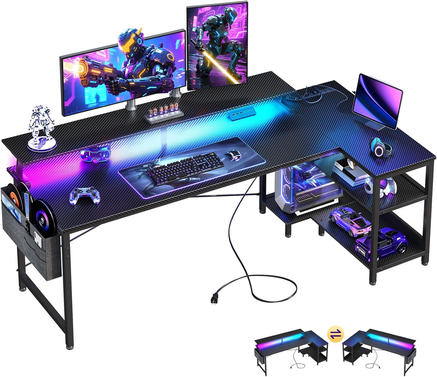 L Shaped Desk Setup - 66 Inch L Shaped Computer Desk