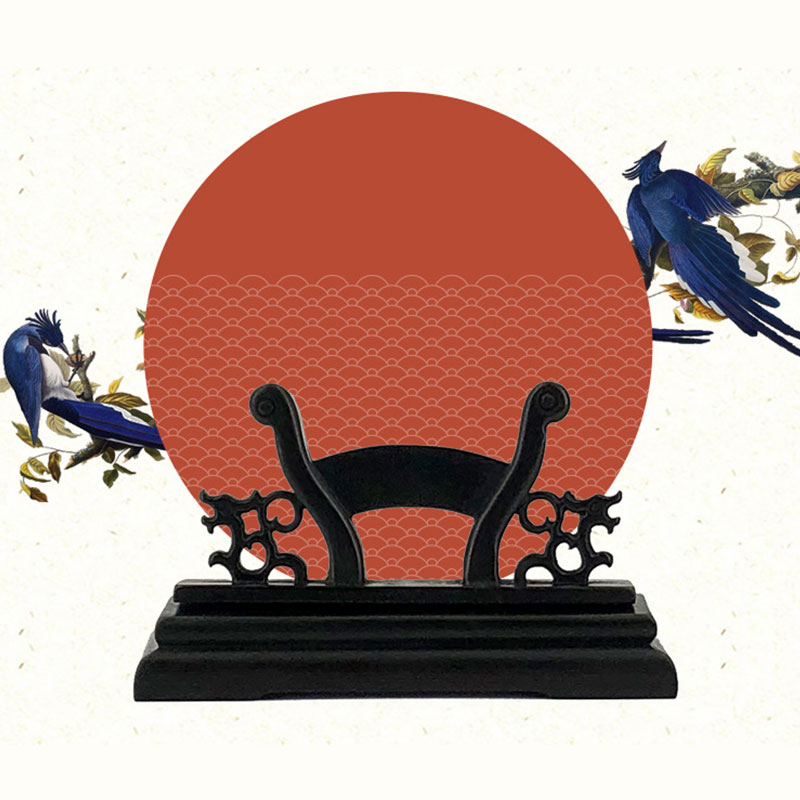 Desk Setup Table - Vintage Art Style Folding Fan Stand