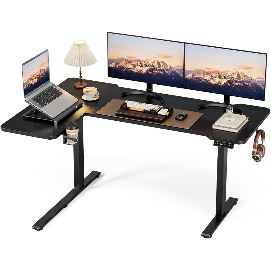 L Shaped Desk Setup - 59 Inch L Shaped Adjustable Height