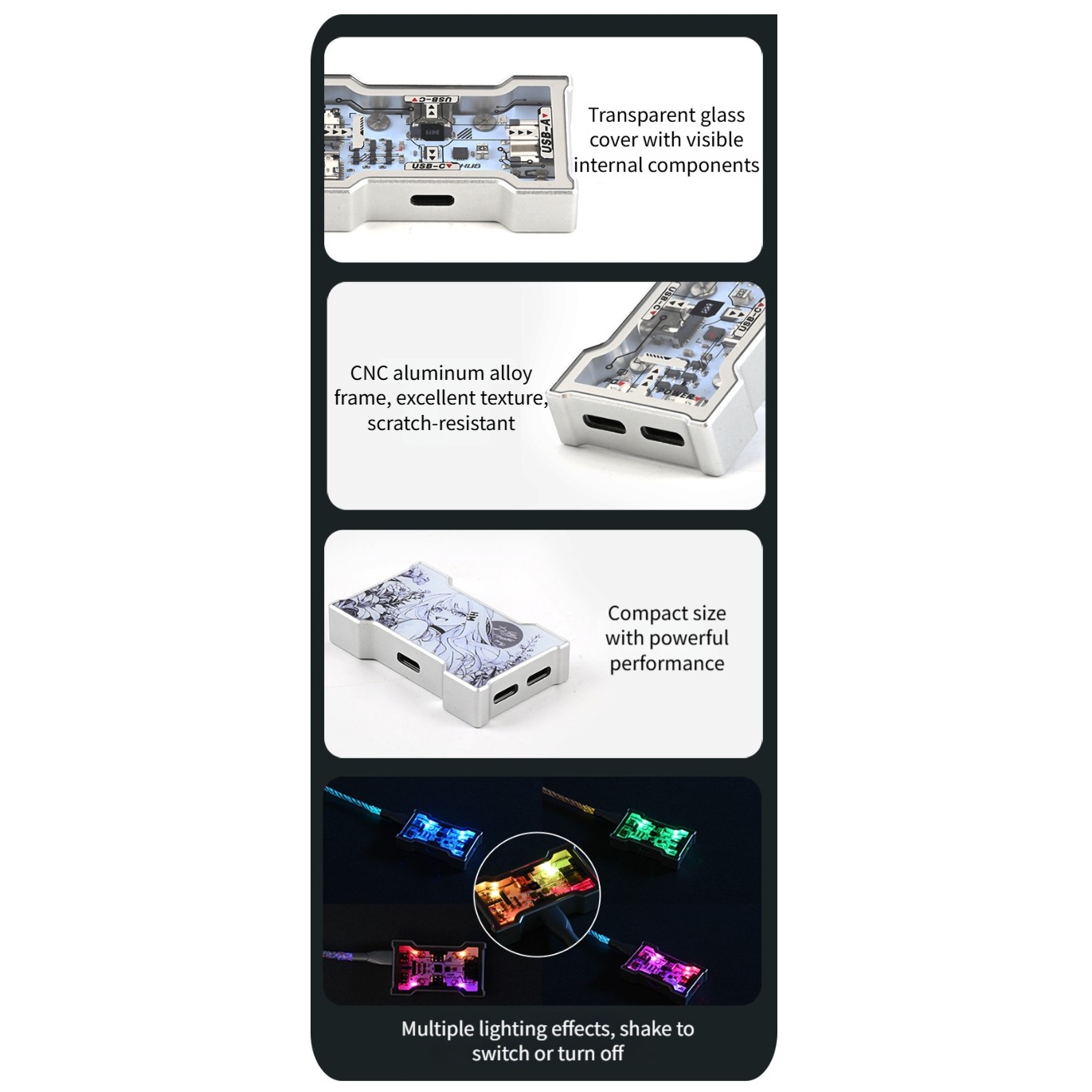 RGB USB Hub 2 Input 3 Output A - Desk Setup Usb Hub incelemesi ve fiyatı