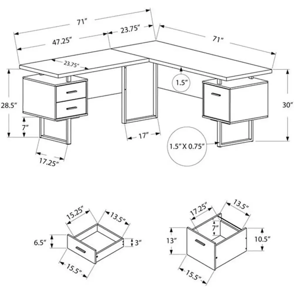 L-Shaped 70 Computer Desk with - L Shaped Desk Setup incelemesi ve fiyatı