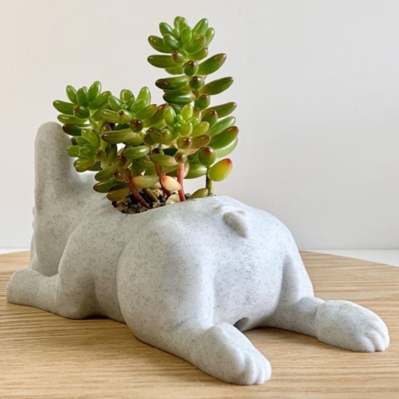 The Puppy Statue Planter Resin - Desk Setup Plant incelemesi ve fiyatı