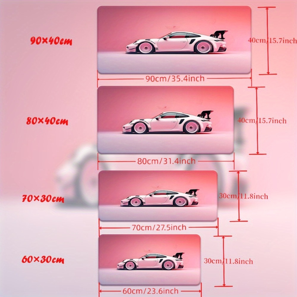 Pink Sports Car Illustration X - Desk Setup Workspace incelemesi ve fiyatı