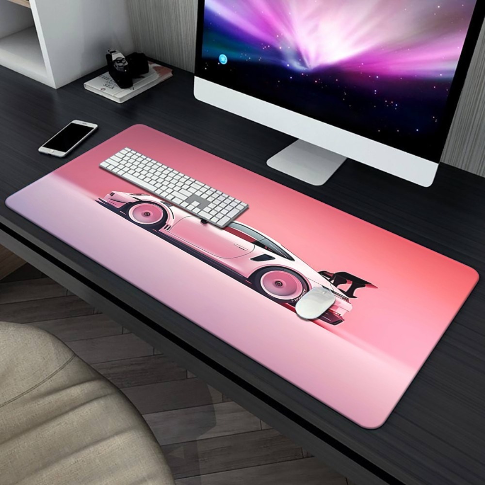 Pink Sports Car Illustration X - Desk Setup Workspace incelemesi ve fiyatı