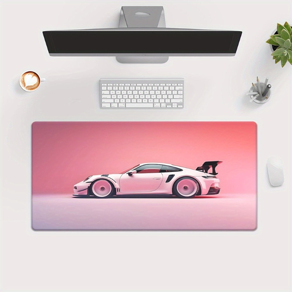 Pink Sports Car Illustration X - Desk Setup Workspace incelemesi ve fiyatı