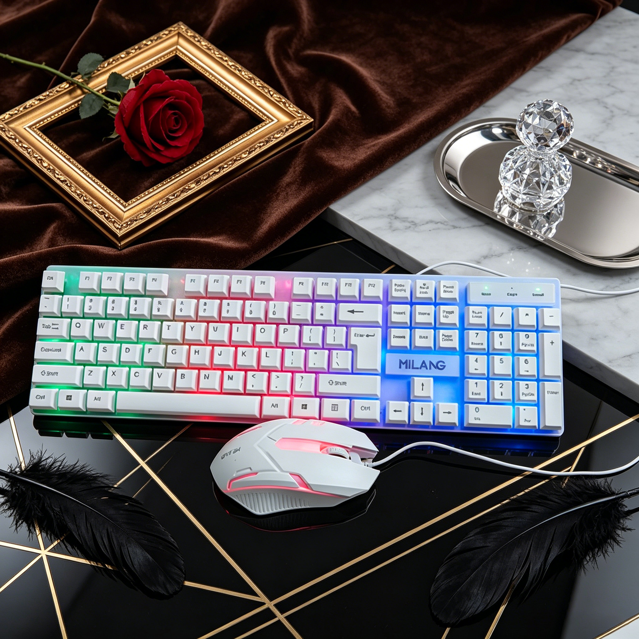 Wired RGB Backlit Keyboard Mou - Desk Setup Ergonomics incelemesi ve fiyatı
