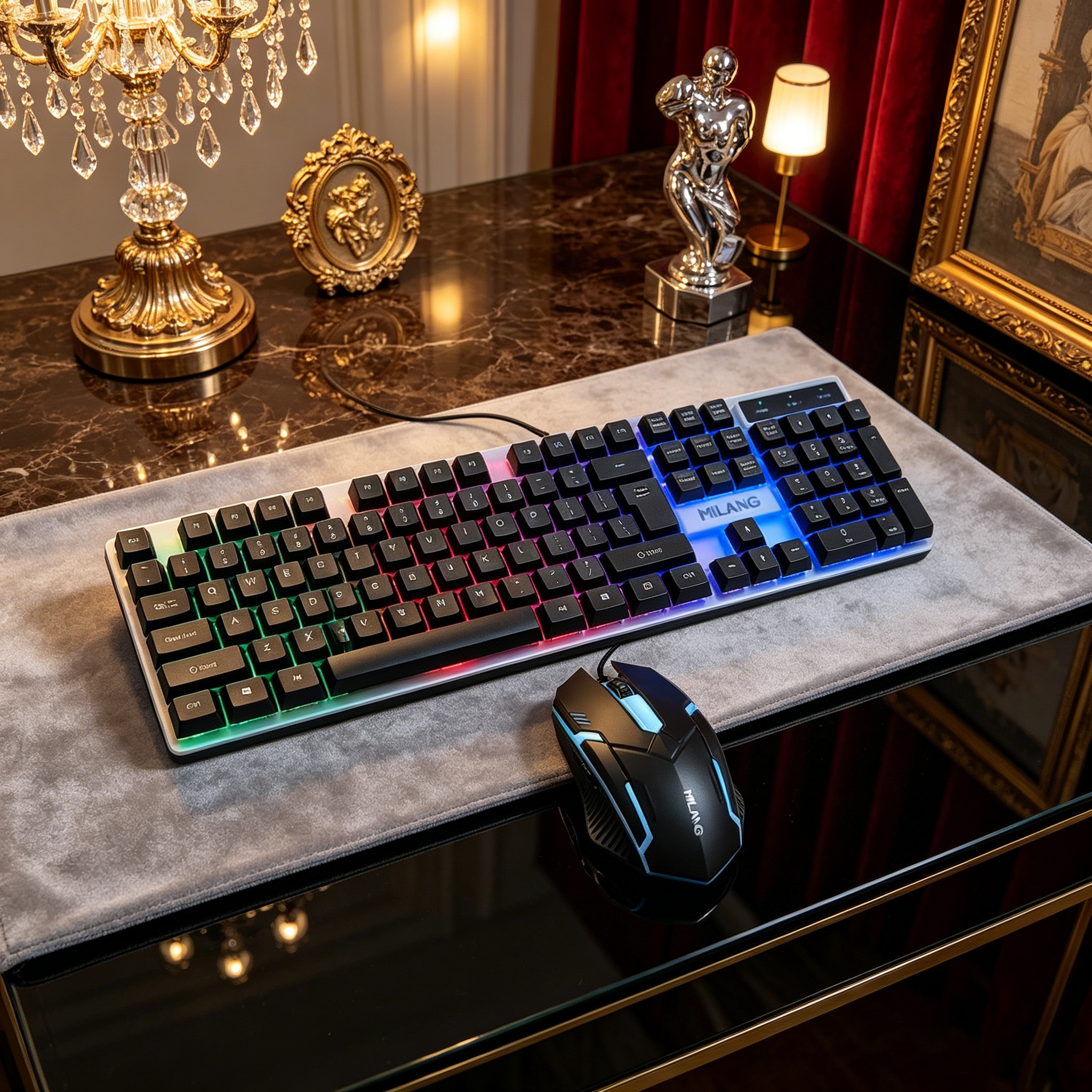 Wired RGB Backlit Keyboard Mou - Desk Setup Ergonomics incelemesi ve fiyatı