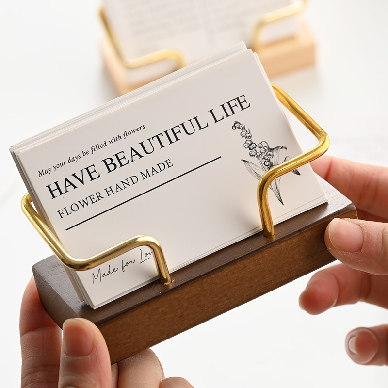 Wooden Business Card Holder Me - Desk Setup Table incelemesi ve fiyatı