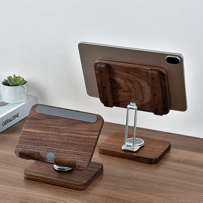Black Walnut iPad Stand with 3 - Desk Setup Tablet incelemesi ve fiyatı
