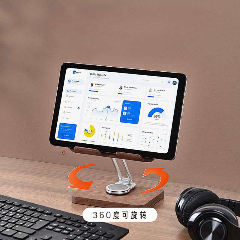 Black Walnut iPad Stand with 3 - Desk Setup Tablet incelemesi ve fiyatı