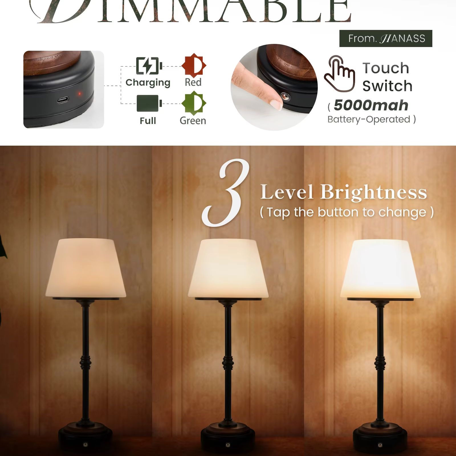 Cordless Table Lamps Set of  5 - Desk Setup Table incelemesi ve fiyatı