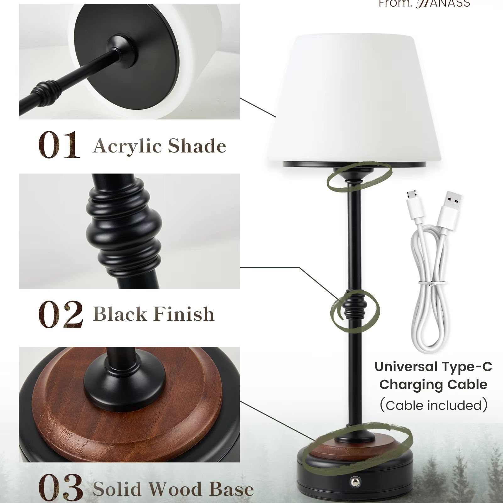 Cordless Table Lamps Set of  5 - Desk Setup Table incelemesi ve fiyatı