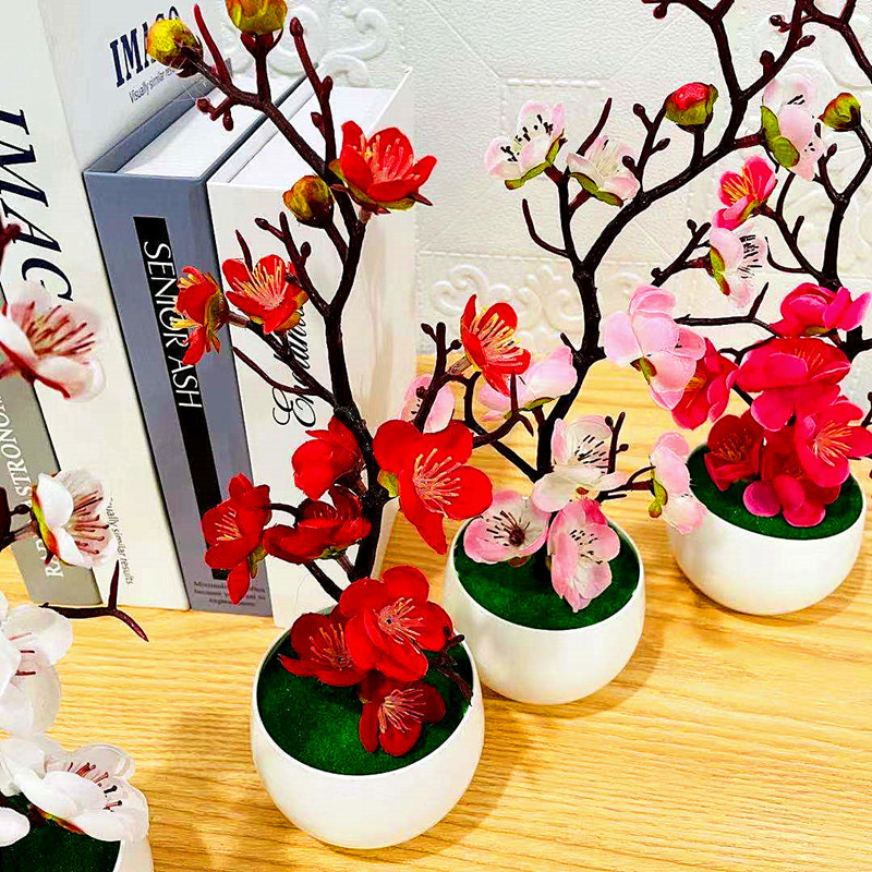 Simulation Plum Flower Pot Pla - Desk Setup Plant incelemesi ve fiyatı