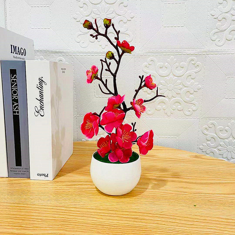 Simulation Plum Flower Pot Pla - Desk Setup Plant incelemesi ve fiyatı