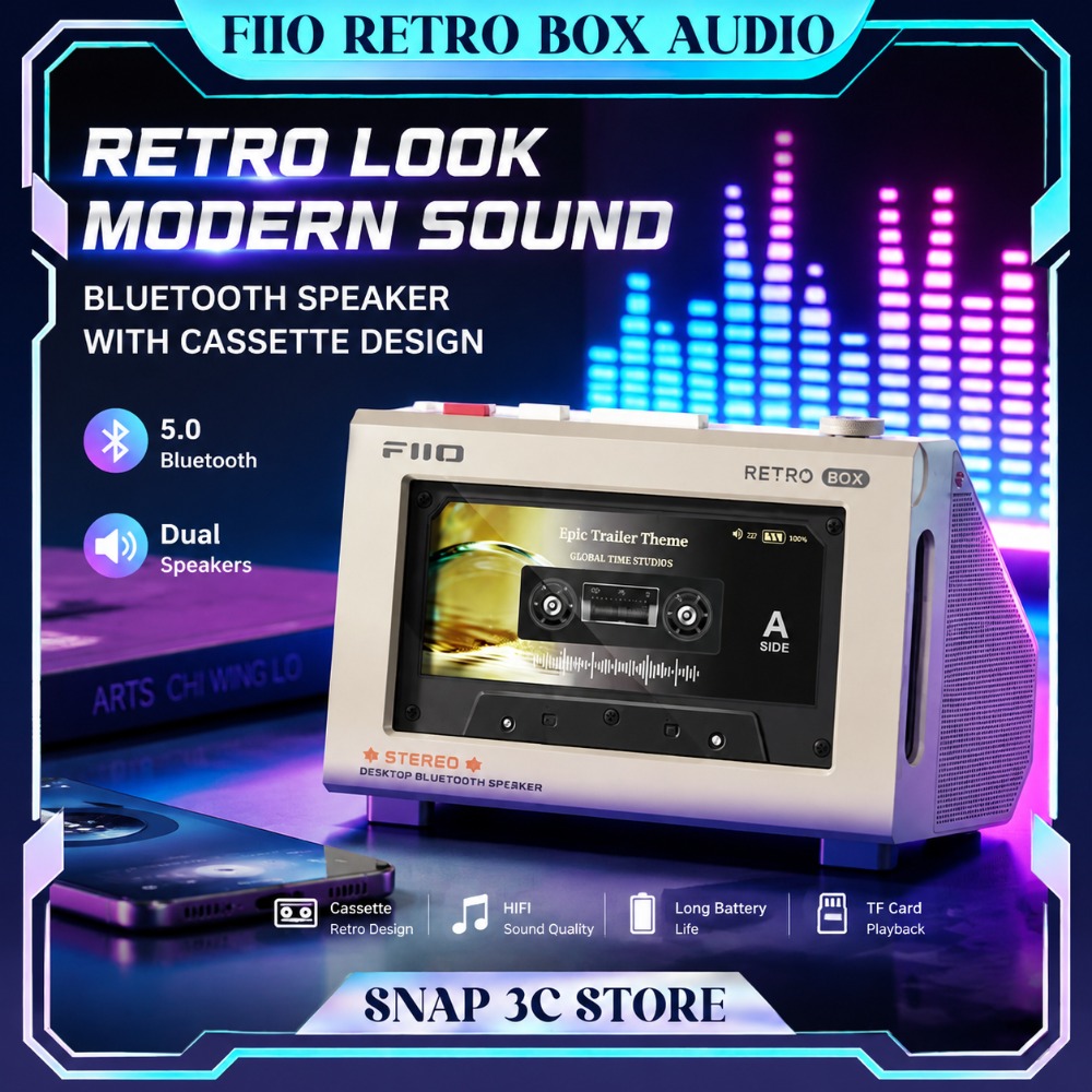 FiiO RETRO BOX Cassette Style  - Desk Setup With Speakers incelemesi ve fiyatı