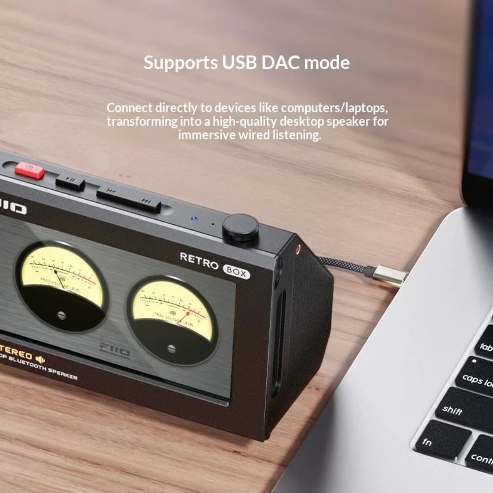 FiiO RETRO BOX Cassette Style  - Desk Setup With Speakers incelemesi ve fiyatı