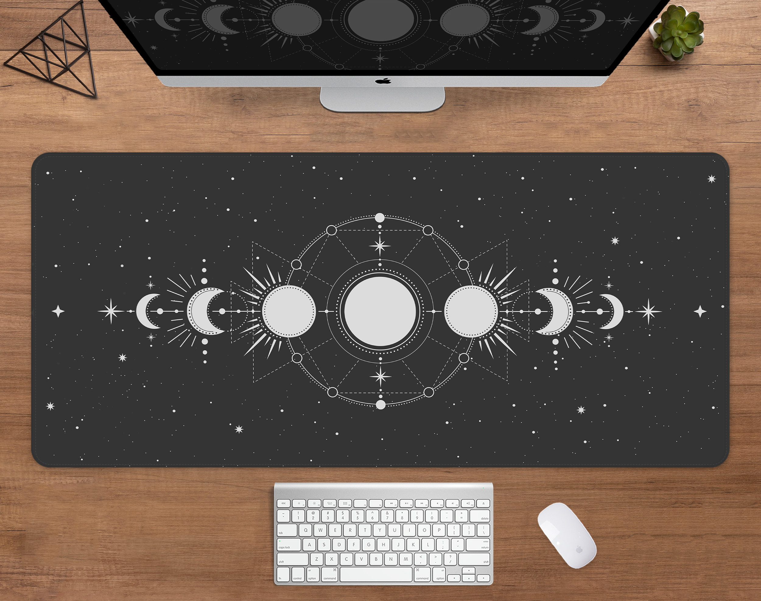Celestial Desk Mat Moon Phases - Desk Setup White incelemesi ve fiyatı