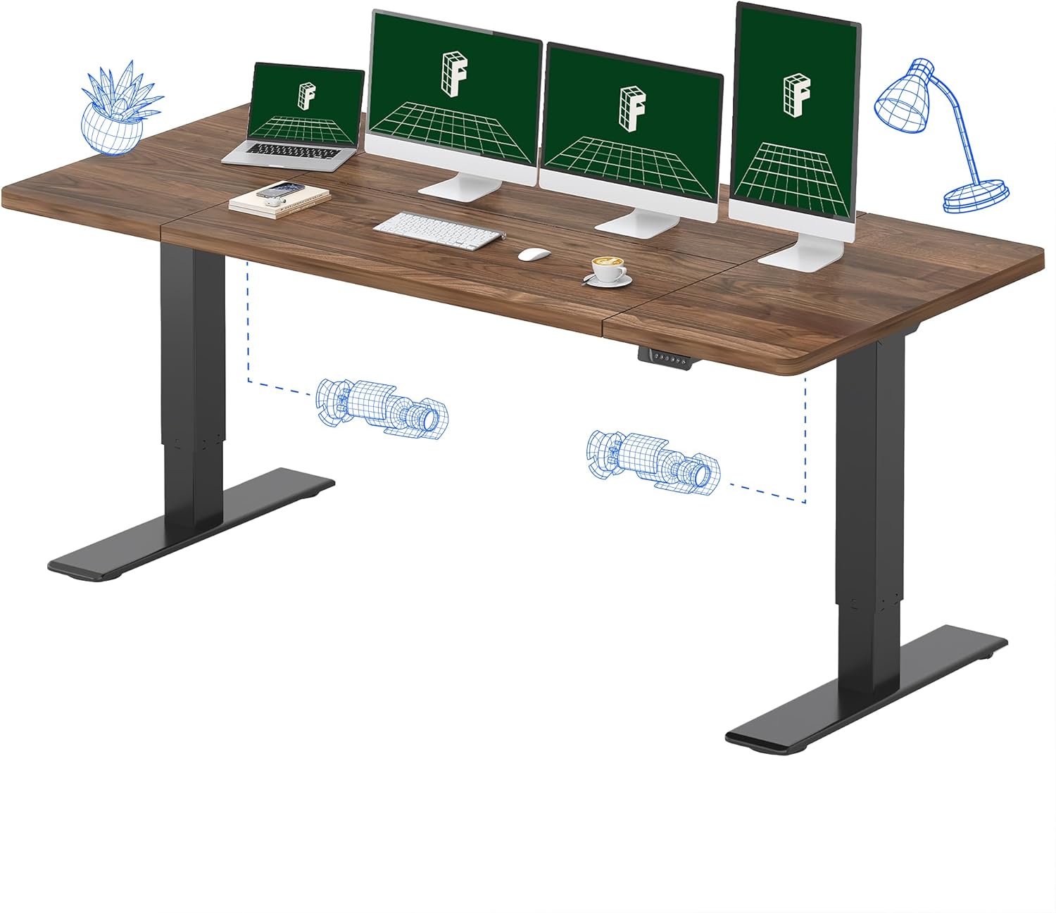 Electric Standing Desk with Du - L Shaped Desk Setup incelemesi ve fiyatı