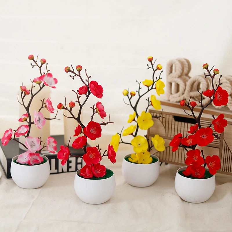 Simulation Plum Flower Pot Pla - Desk Setup Plant incelemesi ve fiyatı