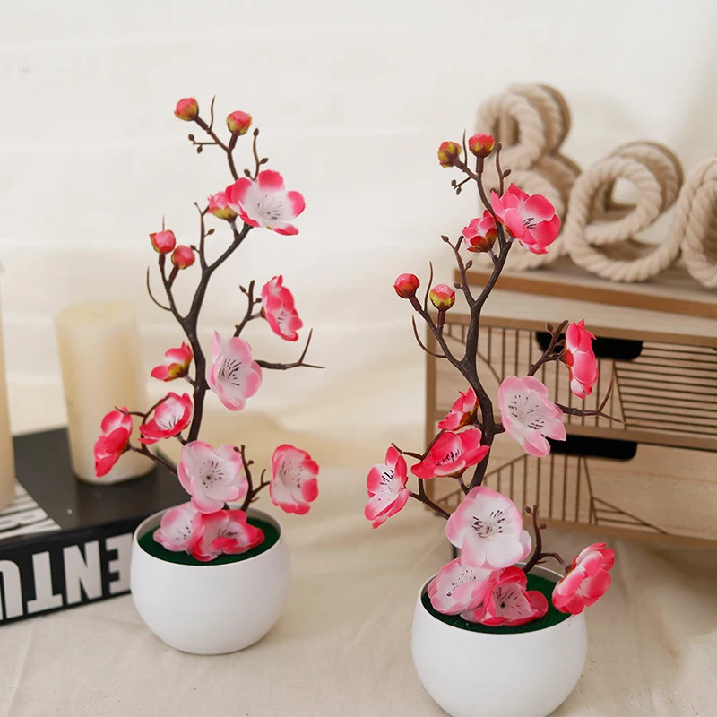 Simulation Plum Flower Pot Pla - Desk Setup Plant incelemesi ve fiyatı