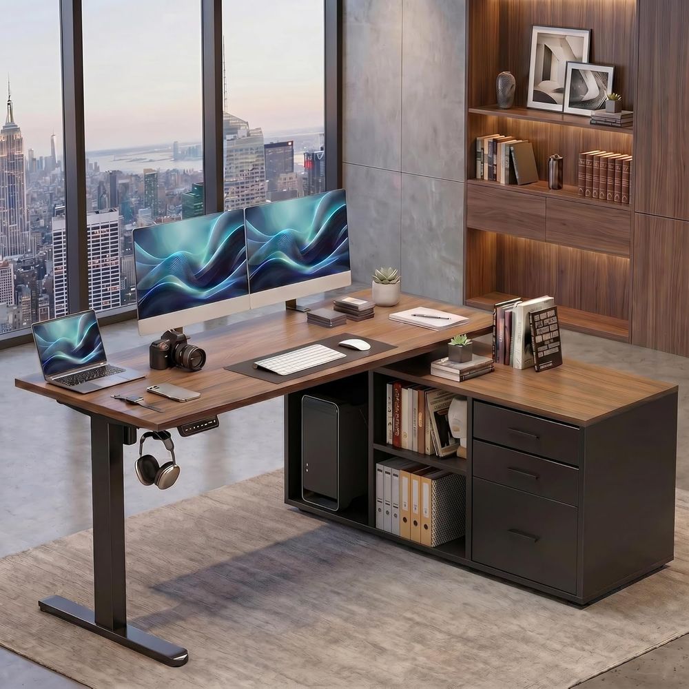 55 Inch L Shaped Standing Desk - L Shaped Desk Setup incelemesi ve fiyatı