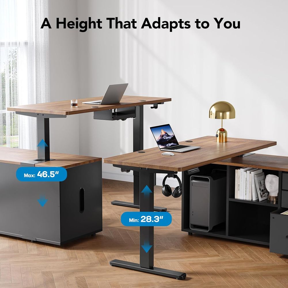 55 Inch L Shaped Standing Desk - L Shaped Desk Setup incelemesi ve fiyatı