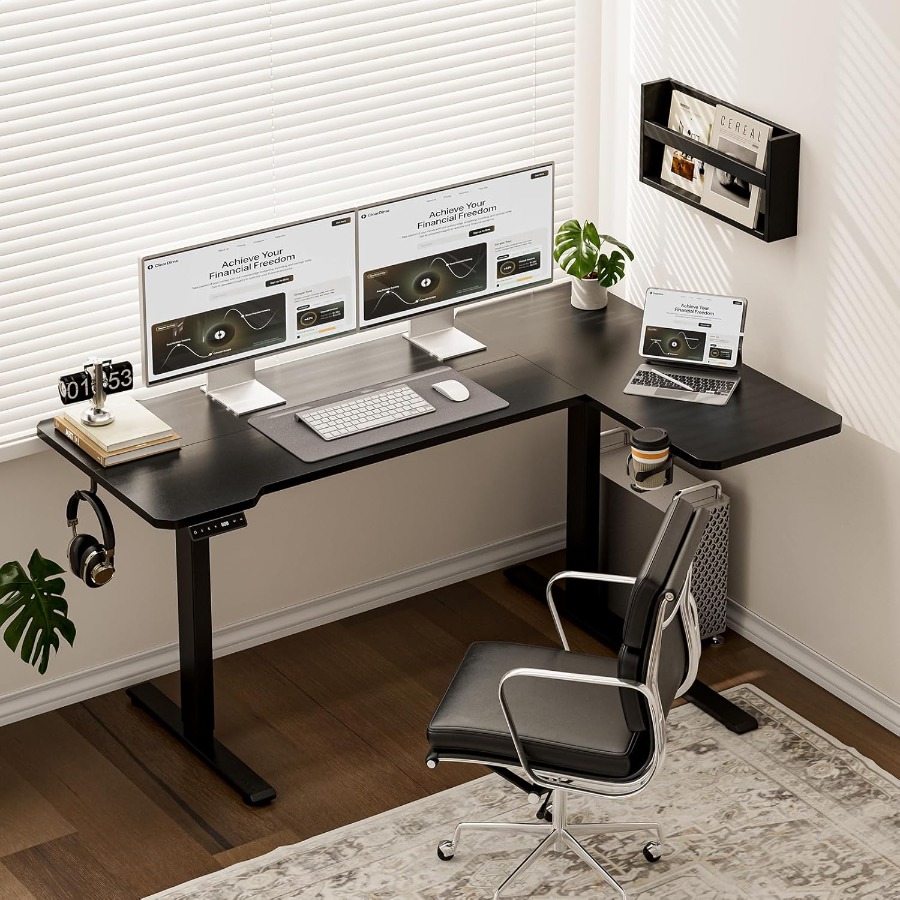 59 Inch L Shaped Adjustable He - L Shaped Desk Setup incelemesi ve fiyatı